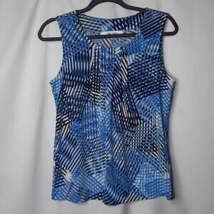 Jones Studio Separates Women's Round Neck Sleeveless Top Blue Small